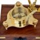 Brass Nautical Sundial Compass with Wooden Case